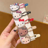 Nouvelle Arrivée 2025 – Pince à Cheveux Faite Main en Cristal pour Femme, Motif Pois Hello Kitty, Pince Bec de Canard et Barrette pour Frange ou Cheveux Légers sur le Côté
