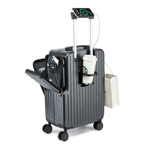 <span class=keywords><strong>Valise</strong></span> cabine 20'' de luxe à ouverture frontale, coque rigide, avec porte-gobelet et <span class=keywords><strong>roulettes</strong></span> pivotantes pour les voyages - Product Image 6