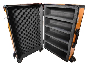 Étui de rangement pour cartes gradées Rollig <span class=keywords><strong>Orange</strong></span> à 5 rangées avec serrure TSA, étui de rangement pour cartes à collectionner avec roulettes pour PSA, GMA, HGA, NGS, SGC, CSG - Product Image 3
