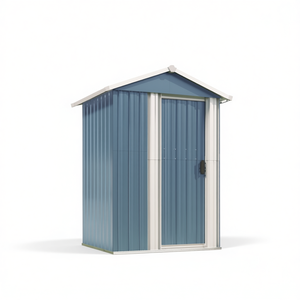 Caseta de Jardín para Almacenamiento, 49.6 x 38.4 x 69.7 Pulgadas, Acero Galvanizado Gris, Diseño Moderno, Uso en Exteriores - Product Image 1