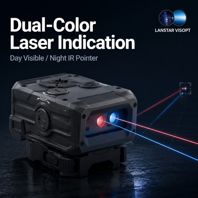 Lightweight 230g Thermal Optical Device 2&4km Laser Rangefinder Wired Remote Dual Color Laser 1.3" HD OLED Display