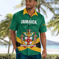 Chemises Hawaïennes Personnalisées Drapeau Jamaïcain Tendance – Style Reggae Beyz Décontracté à Col Boutonné – L'Essentiel de l'Été pour les Jamaïcains