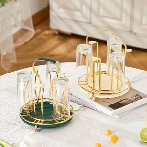 Round Drum Drain Cup Holder Light Luxury Creative European Land Water Cup Hanging <b>Rack</b> <b>Kitchen</b> Water Storage <b>Rack</b> - Product Image 2