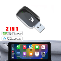 Adaptateur de voiture sans fil OEM ODM Carplay, dongle plug-and-play 2 en 1, USB, WiFi double bande, Bluetooth avec commande vocale et GPS