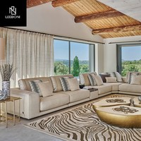 Hochwertiges Modernes Design Komfortables Gemütliches Gepolstertes Stoff-Sofa im Minimalistischen Stil für Hotel- und Villen-Wohnzimmer