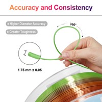 Filament PLA arc-en-ciel soyeux HELLO3D 1 kg, 1,75 mm +/- 0,02 mm, dégradé multicolore, matériau d'impression 3D FDM pour imprimante 3D