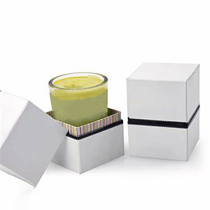 Papier recyclé noir mat carton fleur séchée bougie bougie verre bocaux deux couches fond emballage boîte-cadeau pour hommes - Product Image 4