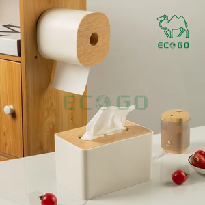 กล่องทิชชู่ไม้ไผ่ทรงกลมทรงสี่เหลี่ยมผืนผ้าสำหรับร้านอาหารกล่องกระดาษทิชชูติดผนัง - Product Image 5