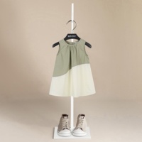 Nouvelle robe d'été sans manches, couleur unie, longueur genou, style A, en coton frais, robe de princesse pour enfants, fraîche et mignonne, Bemidji