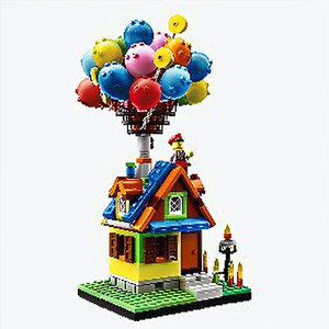 Flying House Balloon Adventure Building <b>Blocks</b> Toy For Kids 4-6Y <b>Plastic</b> Miniature Assembly Kit Architecture DIY Model - Product Image 2