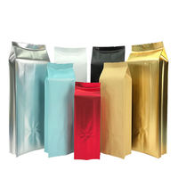 Sacs d'emballage pour café en aluminium thermoscellable en gros, 1,5 kg, 1 kg, 500 g, avec soufflets sur quatre côtés et valve de dégazage unidirectionnelle