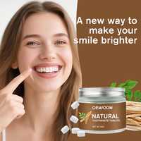 Tablettes de dentifrice aux herbes OEM ODM personnalisables avec logo, aux huiles essentielles de Neem et de Clou de girofle, rafraîchissantes pour usage domestique