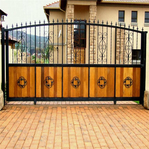 Chuyên Nghiệp Tùy Chỉnh Rèn Sắt Cổng Giá Tốt Nhất Đu Mở Sắt Người Đàn Ông Cổng Thiết Kế Đơn Giản Thiết Kế Cho Sân Nhà - Product Image 3