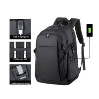 Sac à dos ergonomique noir en Nylon à chargement Usb intelligent pour ordinateur portable, sac à dos pour voyage en plein air, sac d'école de randonnée
