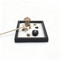 Kit de jardin zen de bureau en gros, magnifique ensemble de jardin miniature japonais en résine de qualité supérieure, cadeau pour la maison, accessoires de bureau