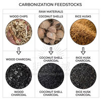 Máquina de fabricación de biocarbón de cáscara de arroz rotativa de trabajo 24H Horno de carbonización de carbón de madera continuo Planta de torrefacción de aserrín