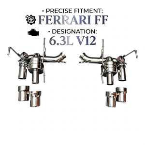 Vortex SS304 Electronic Valved Catback <b>Exhaust</b> Muffler System for Ferrari FF 6.3L V12 Supercar Performance Direct Fit - Product Image 1