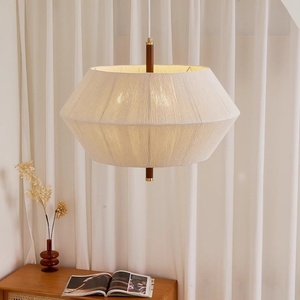 <span class=keywords><strong>Abat</strong></span>-<span class=keywords><strong>jour</strong></span> en <span class=keywords><strong>laine</strong></span> scandinave moderne en bois massif japonais minimaliste du milieu du siècle pour lustre en fil de coton tissé en treillis pour chambre à coucher - Product Image 3