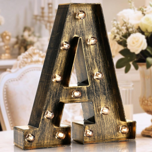 Luces decorativas LED de estilo retro, luces decorativas brillantes, luces con letras de 26 letras, luces con números de 0 a 9, cafeterías, bares, bodas, luces navideñas, luz decorativa - Product Image 2