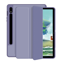Étui en cuir PU antichoc à trois volets pour Samsung Galaxy Tab S10 Plus / S9 FE Plus Housse pour tablette avec fente pour stylo