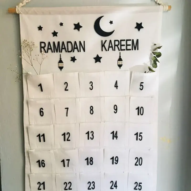 Calendario dell'avvento del Ramadan della decorazione di EID Mubarak di conto alla rovescia su ordinazione all'ingrosso di Ramadan