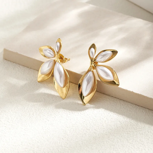 Boucles d'oreilles clous modernes en acrylique écaille de tortue pour femmes, plaqué or PVD en acier inoxydable 304, bijoux légers pour usage quotidien - Product Image 2