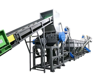 Ligne de lavage et de recyclage de bouteilles et fûts en plastique PP PE HDPE ABS avec broyeur, laveuse, sécheuse et contrôle PLC
