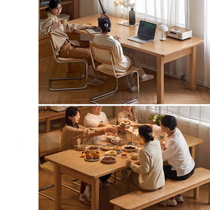 Hiện đại đơn giản gỗ sồi lớn phòng ăn Bàn tất cả bàn ăn gỗ rắn Bắc Âu đăng nhập cuộc họp bàn - Product Image 5