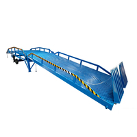 LANSHENG Rampe de chargement mobile hydraulique en acier de 6 à 15 tonnes, pont de chargement antidérapant, plateforme élévatrice pour le chargement/déchargement de conteneurs