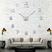 Autocollant mural décoratif pour la maison de 17 à 47 pouces, cadre numérique 3D sans cadre, horloge murale 3D DIY
