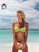 Custom Thong Bikini Set Hoge Kwaliteit 2-delig Dames Badpak Contrast Trim Zwemkleding Strandkleding Groothandel