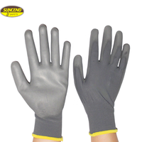 Gants de travail en polyuréthane Suncend, doublure en polyester 13 gauge, revêtement PU sur la paume