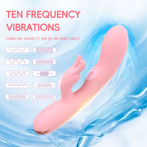 ของเล่นทางเพศแบบสั่น Triple Flirting Real Rabbit Vibrator Dildo พร้อมระบบสั่นและกระพือสองระบบ 10 แบบ สำหรับผู้หญิง กระตุ้นจุดจี คลิตอริส และช่องคลอด - Product Image 4