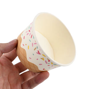 Vasos de Papel para Helado Desechables Ecológicos OEM y ODM, Cajas Creativas para Helado de 4oz 8oz 12oz 16oz, Tazones de Papel para Helado con Tapas - Product Image 2