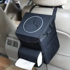 Auto Accessories Car Garbage Can with Car Liner Removable Storage Bag and Wet Tissue Holder 100% Leak-Proof Car Trash Can