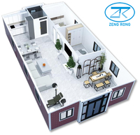 Maison conteneur préfabriquée Zengrong personnalisée de 0,7 mètre de large et 40 pieds, maisons modulaires extensibles, bureau préfabriqué, clinique mobile