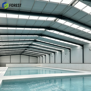 Structure de piscine préfabriquée en acier préfabriqué à haute clarté de sol, pour natatorium robuste - Product Image 1