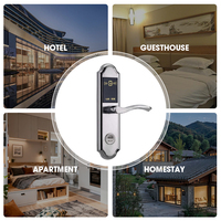 Serrure de porte intelligente en acier inoxydable 304 pour hôtel, avec carte RFID, mot de passe, poignée de porte, entrée sans clé, sécurité électronique pour chambre haut de gamme