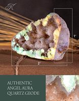 Groupe de géodes de quartz Angel Aura / Cristal Druzy à haute énergie avec clarté et but, Pierre naturelle de Reiki, Carte d'information