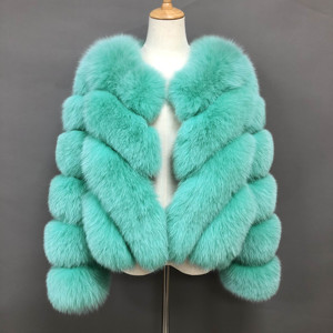 Manteau d'hiver en fourrure naturelle pour femmes, veste de luxe de grande taille, manches longues colorées, manteau en vraie fourrure de renard pour femmes - Product Image 1