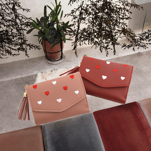 ขายดีกระเป๋าสตางค์มีซิปสำหรับผู้หญิงกระเป๋าหนัง PU นิ่มปักดาวแบบพกพาความยาวสั้นสำหรับผู้หญิง - Product Image 3