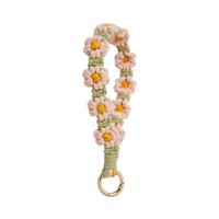 Porte-clés en macramé bohème fait main, design floral au crochet exquis, parfait pour les clés ou comme cordon de téléphone, bracelet décoratif