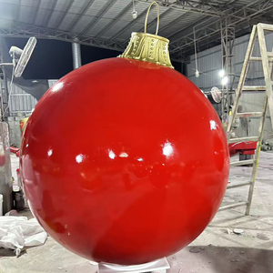Boule de Noël géante en fibre de verre de 200 cm, ornement extérieur résistant aux intempéries, grande sphère décorative pour centres commerciaux et aménagements paysagers - Product Image 5
