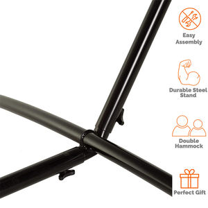 डबल कपास झूला के साथ अंतरिक्ष की बचत स्टील उष्णकटिबंधीय खड़े हो जाओ (450 £ क्षमता-प्रीमियम ले जाने बैग शामिल) - Product Image 2