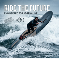 Planche de surf électrique ReadyToShip 15KW 60KMH, gris mat, EPP, Jet Board, agilité hydrodynamique, performance professionnelle, CE, MSDS