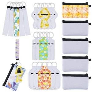 Sublimation Wristlet Keychain Sublimation Blank Set Sublimation Lanyard Lipstick <b>Holder</b> <b>Makeup</b> Pouch Bottle Keychain <b>Holder</b> - Product Image 1