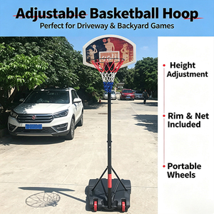 Aro de <span class=keywords><strong>Baloncesto</strong></span> Ajustable para Adultos y <span class=keywords><strong>Niños</strong></span>, Móvil, Interior/Exterior, Altura Estándar, Equipo Portátil para Cancha Doméstica - Product Image 3