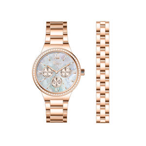 Mother-of-Pearl Dial Women's Watch Metal Band <b>Quartz</b> Movement Water Resistant Fashion <b>Bracelet</b> Set for Business Party Daily Wear - Product Image 1