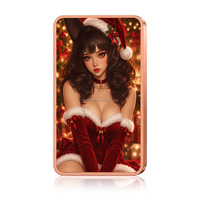 Barre de cuivre fin 0,999 de 1 oz, souvenir de Noël avec filles pin-up colorées, lingot de cuivre imprimé de 1 oz