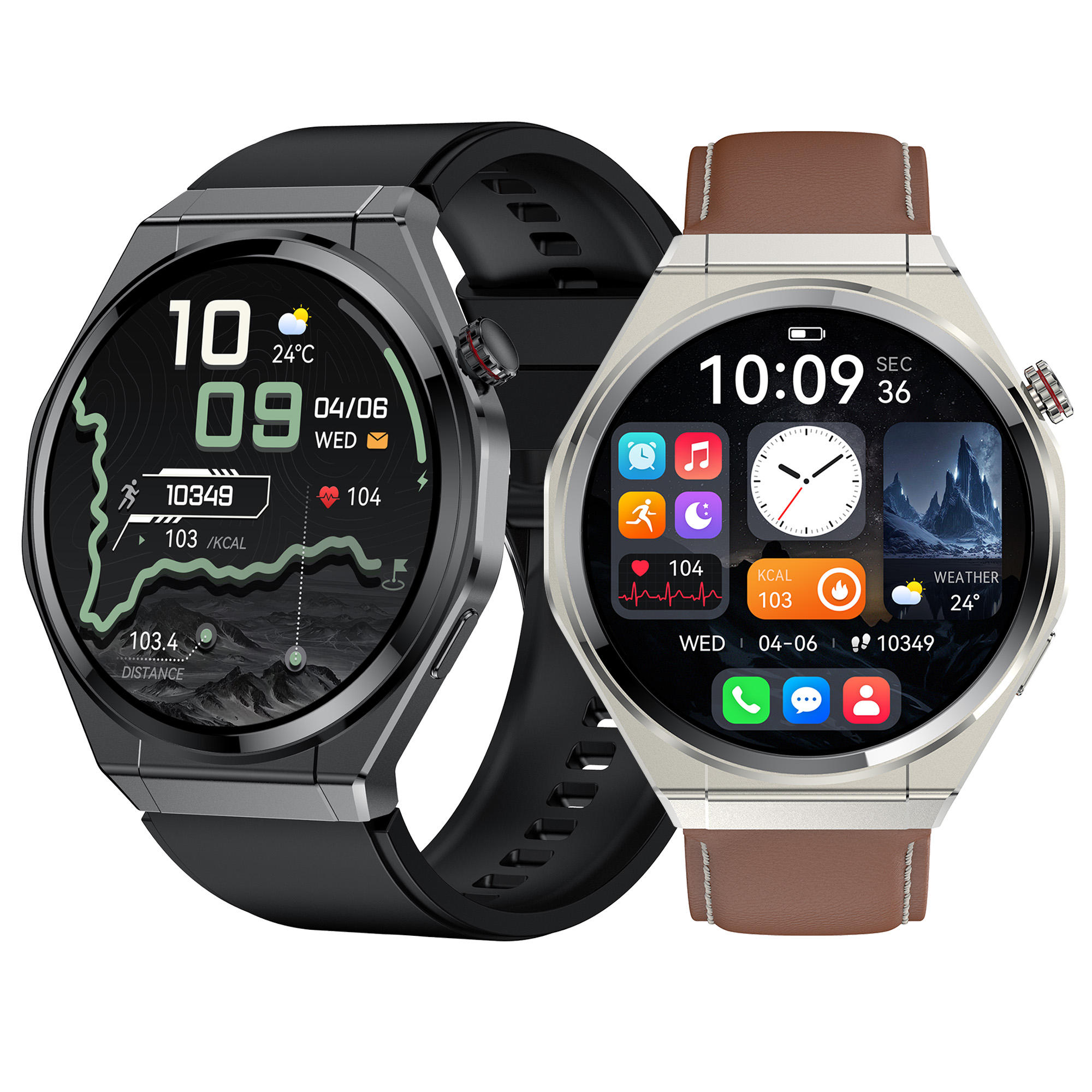 2026 Ultra-Thin AMOLED Smartwatch HK5 IP68 Waterproof 1.43inch Screen Sleep Monitoring Outdoor Sports Smartwatch for Women Men